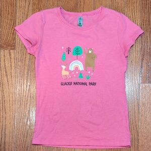 Glacier National Park Kid's T-shirt Size L 10/12 Pink